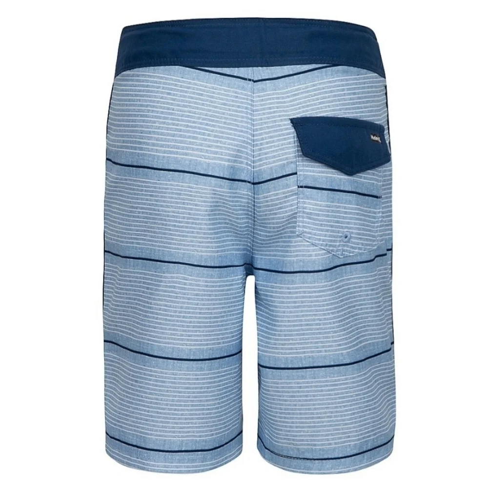 Hurley Shoreline Blue Striped Boys swim shorts Size 5 NWT